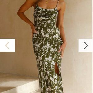 Billy J Kristina Olive Floral Dress S